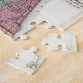 Vintage Karte von Chicago (1869) Puzzle (Seite)