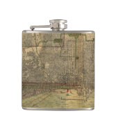 Vintage Karte von Chicago (1892) Flachmann (Vorderseite)