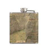 Vintage Karte von Chicago (1892) Flachmann (Rückseite)