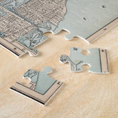 Vintage Karte von Chicago (1893) Puzzle (Seite)