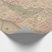 Vintage Karte von Chicago Illinois (1876) Geschenkpapier (Ecke)
