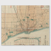 Vintage Karte von Chicago Illinois (1889) Geschenkpapier (Flach)