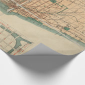 Vintage Karte von Chicago Illinois (1889) Geschenkpapier (Ecke)