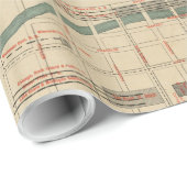 Vintage Karte von Chicago Illinois (1889) Geschenkpapier (Rolleneckpunkt)