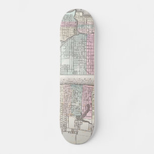 Vintage Karte von Chicago und St. Louis (1855) Skateboard
