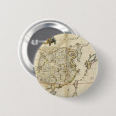 Vintage Karte von China | 1662 Button (Vorne & Hinten)
