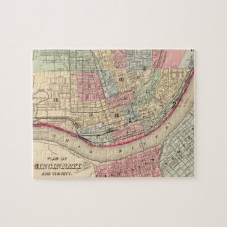 Vintage Karte von Cincinnati (1780) Puzzle