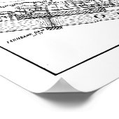 Vintage Karte von Cincinnati Ohio (1915) BW Poster (Ecke)