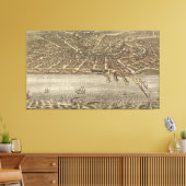 Vintage Karte von Cleveland (1877) Leinwanddruck (Insitu (Wohnzimmer))