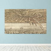 Vintage Karte von Cleveland (1877) Leinwanddruck (Insitu (Holzboden))