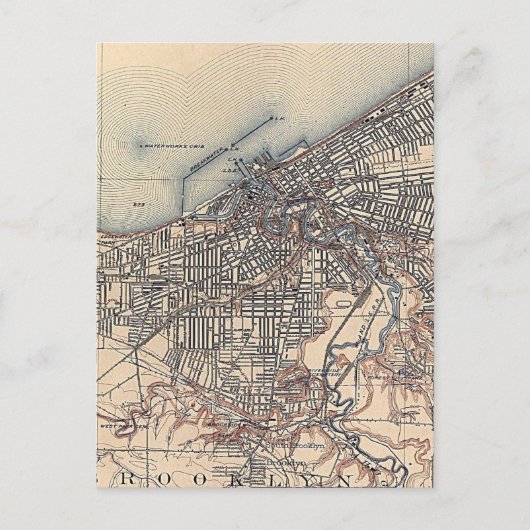 Vintage Karte von Cleveland (1904) (Vorderseite)