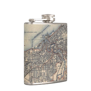 Vintage Karte von Cleveland (1904) Flachmann