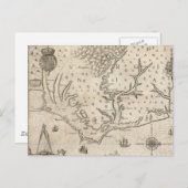Vintage Karte von Coastal North Carolina (1590) (Vorne/Hinten)
