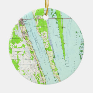 Vintage Karte von Cocoa Florida (1949) Keramikornament