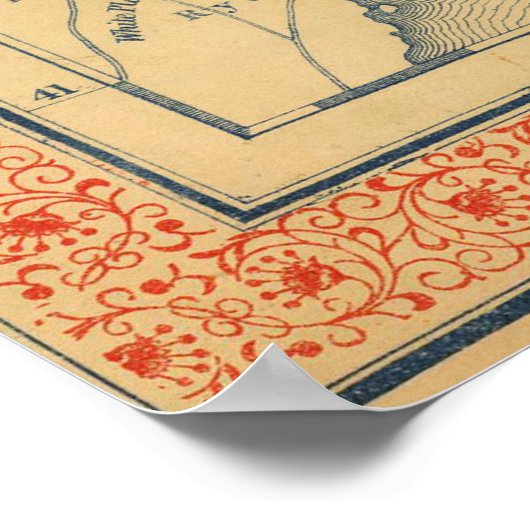 Vintage Karte von Connecticut (1846) Poster (Ecke)