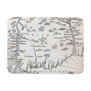 Vintage Karte von Connecticut Magnet