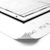 Vintage Karte von Costa Rica (1903) BW Poster (Ecke)