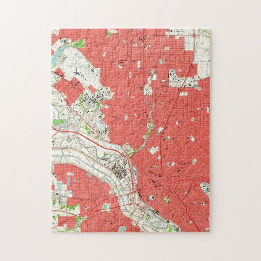 Vintage Karte von Dallas Texas (1958) 2 Puzzle (Vertikal)