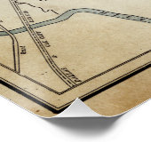 Vintage Karte von Dallas, TX (1890) Poster (Ecke)