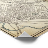 Vintage Karte von Dallas, TX (1890) Poster (Ecke)