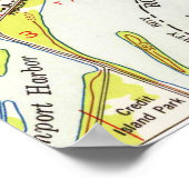 Vintage Karte von Davenport Iowa (1953) Poster (Ecke)