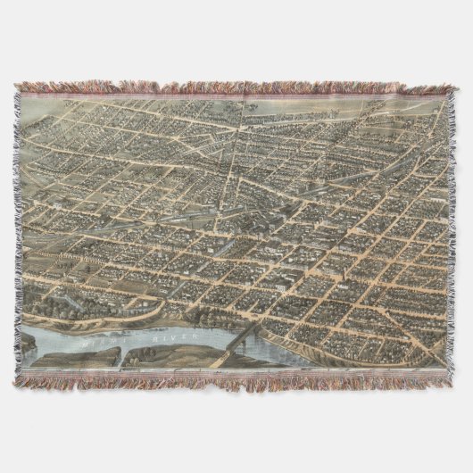 Vintage Karte von Dayton Ohio (1870) Decke (Vorderseite)