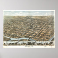 Vintage Karte von Dayton Ohio (1870)