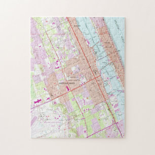 Vintage Karte von Daytona Beach Florida (1952) Puzzle