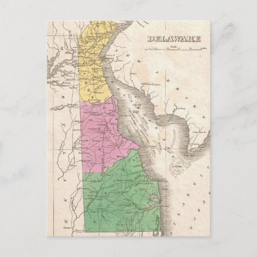Vintage Karte von Delaware (1827) (Vorderseite)