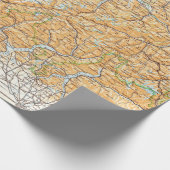 Vintage Karte von der Schweiz Geschenkpapier (Ecke)