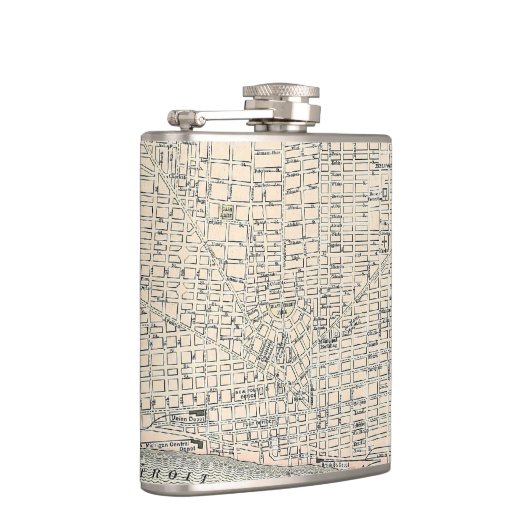 Vintage Karte von Detroit (1895) Flachmann (Rechts)