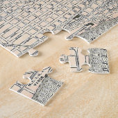 Vintage Karte von Detroit (1895) Puzzle (Seite)