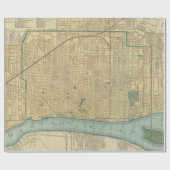 Vintage Karte von Detroit Michigan (1895) Geschenkpapier (Flach)