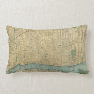 Vintage Karte von Detroit Michigan (1895) Lendenkissen