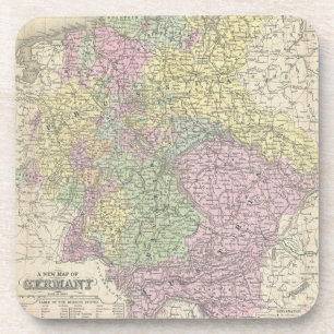 Vintage Karte von Deutschland (1853) Getränkeuntersetzer