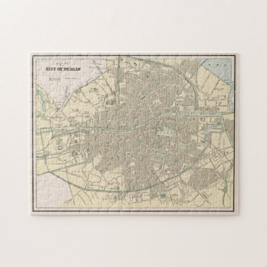 Vintage Karte von Dublin Irland (1901) Puzzle (Horizontal)