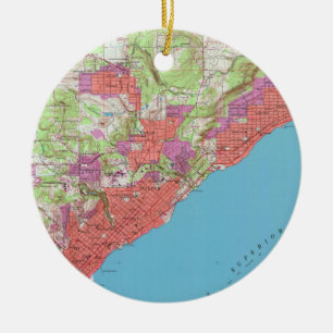 Vintage-Karte von Duluth Minnesota (1953) Keramikornament