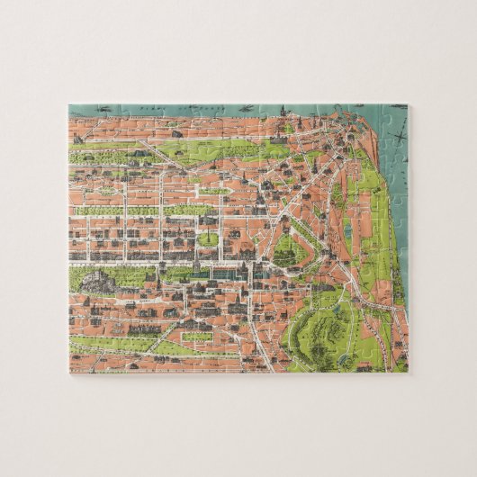 Vintage Karte von Edinburgh Schottland (1935) Puzzle (Horizontal)