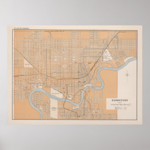 Vintage Karte von Edmonton Canada (1915) Poster