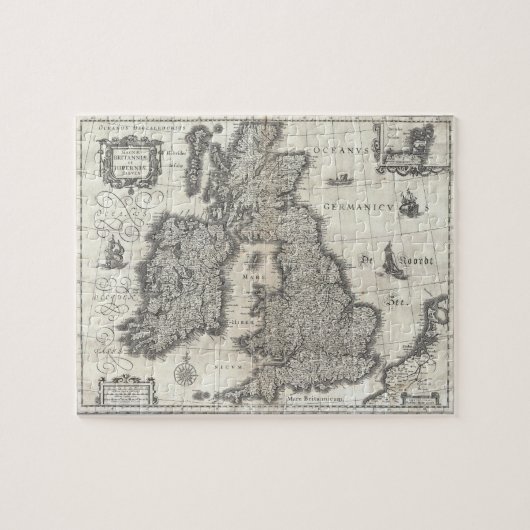 Vintage Karte von England und Irland (1631) Puzzle (Horizontal)