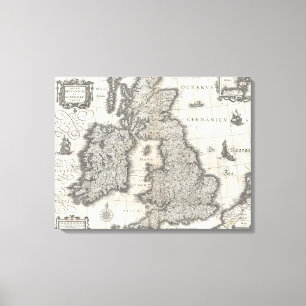 Vintage Karte von England und von Irland (1631) Leinwanddruck
