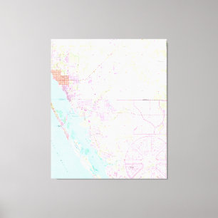 Vintage Karte von Englewood- u. Waldungs-Stadt FL Leinwanddruck