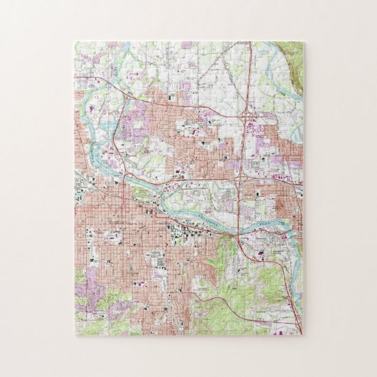 Vintage Karte von Eugene Oregon (1967) Puzzle (Vertikal)