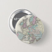 Vintage Karte von Europa (1855) Button (Vorne & Hinten)