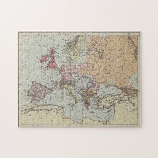 Vintage Karte von Europa Puzzle (Horizontal)