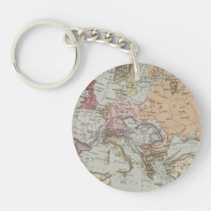 Vintage Karte von Europa Schlüsselanhänger