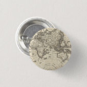 Vintage Karte von Europa und von Asien Button (Vorne & Hinten)