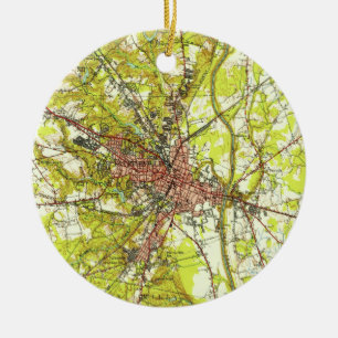 Vintage Karte von Fayetteville Nord-Carolina Keramik Ornament