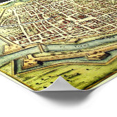 Vintage Karte von Ferrara, ITALIEN Poster (Ecke)