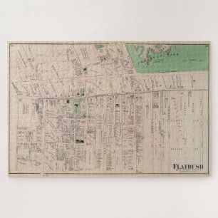 Vintage Karte von Flatbush Brooklyn NY (1873) Puzzle